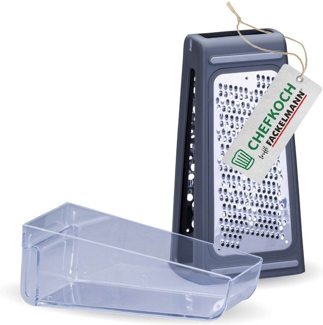 Fackelmann Chefkoch Küchenreibe mit Behälter, Grau/Silber, B/T/H: 22,0 x 15,0 x 9,0 cm - Bild 1