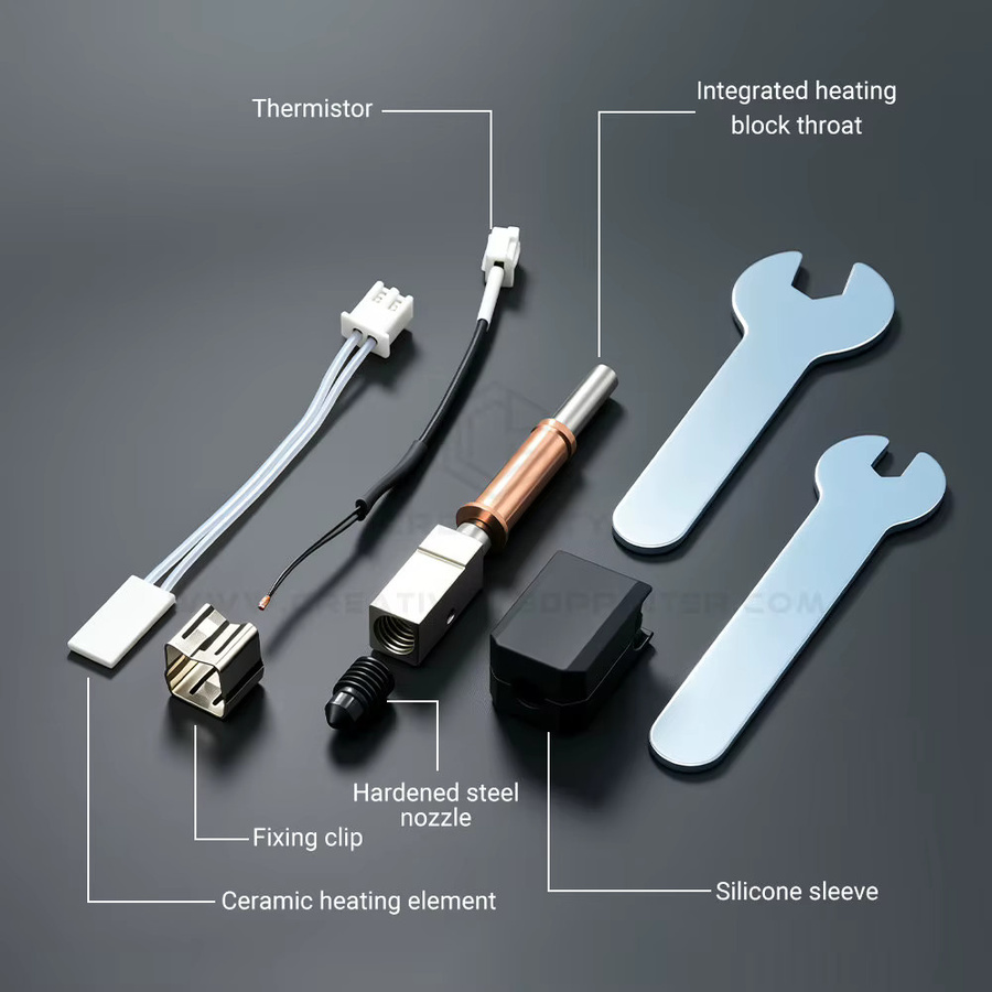 Anycubic Upgrade-Keramik-Hotend-Kit für Kobra 3, Kobra 3 V2 und Kobra 3 Combo mit gehärteter Stahldüse und Bimetall-Hals - Bild 4