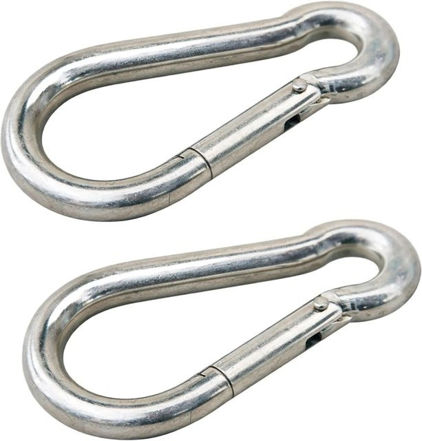 vasalat Karabiner-Set DIN 5299C aus Stahl, 2 Stück, Farbe: Blau/Silber, Maße: 7 x 70 mm, Tragkraft bis 180 kg - Bild 1