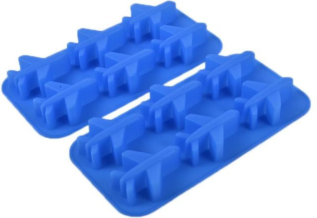 FoxLee Silikon Eiswürfelform in Flugzeugform für Eisbälle, Schokolade und Kuchen, Blau - Bild 1
