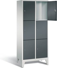 C+P Garderobenschrank Classic aus Stahl, Farbe Anthrazitgrau und Lichtgrau, H x B x T: 185,0 x 81,0 x 50,0 cm - Bild 1