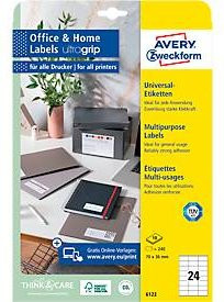 AVERY Zweckform Universal-Etiketten 6122, weiß, B: 7,0 cm, H: 3,6 cm - Bild 2