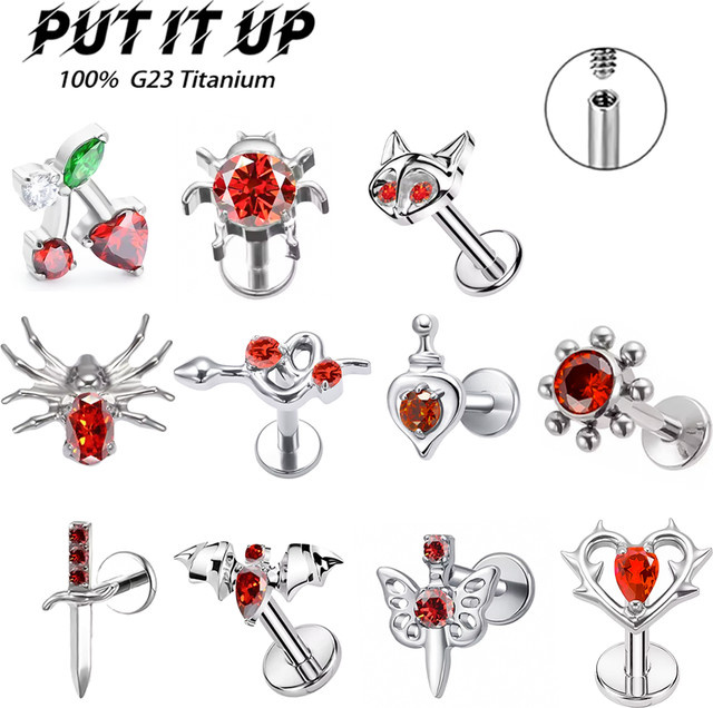 PUTITUP Ohrstecker-Set, Titan, Silber, Zirkonia, Unisex - Bild 1