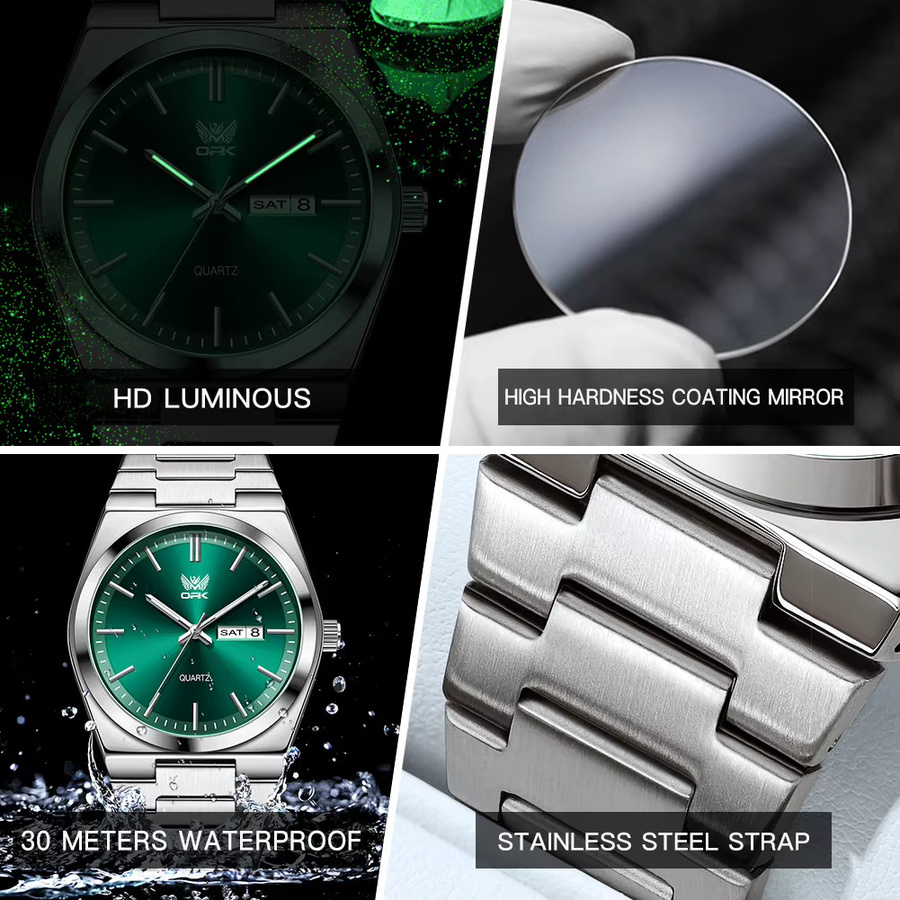 OPK Armbanduhr Edelstahl, Quarz, Schwarz, Herren - Bild 5