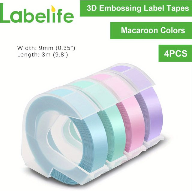 Dymo Omega Prägeband Kunststoff 3D-Etikettenband Multicolor kompatibel mit Dymo Junior und Motex E101 E202 E303 Druckern - Bild 1