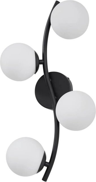 Lindby Wandleuchte Josiana Modern Schwarz aus Glas und Metall, 4-flammig, G9, B/H/T: 47,5 x 32,0 x 12,0 cm - Bild 1