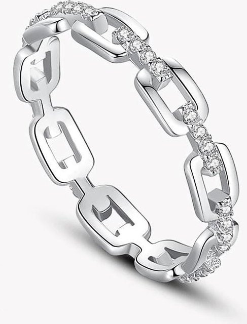 Huitan Eheringe, Silber, Zirkonia, Unisex - Bild 1