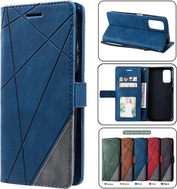 Xiaomi Leder Flip Case für Redmi Note 13 12 11 10 Pro Plus 12S 11S 10S A3 A2 A1 13C 12C 11A 10C 9C Brieftasche mit Kartensteckplatz und magnetischer Abdeckung in Braun und Blau - Bild 1