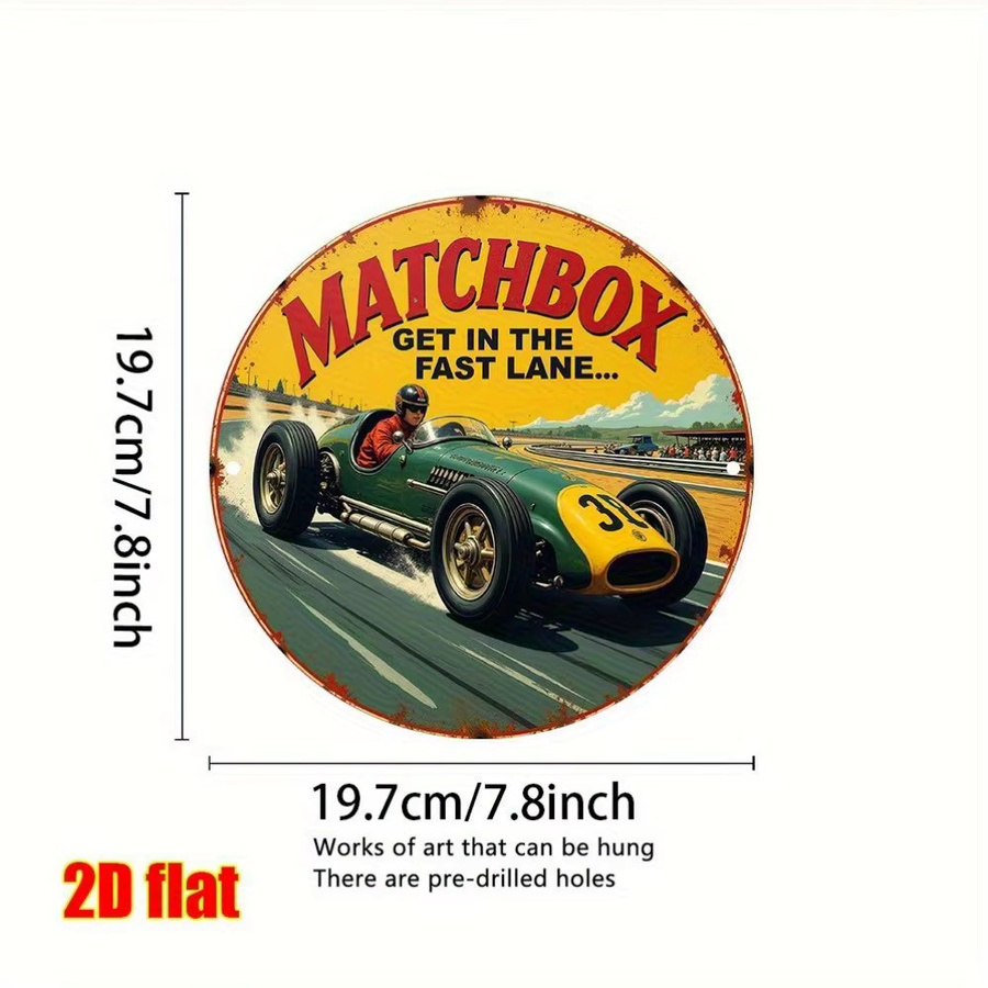 Vintage Matchbox Metallschild CIFBUY Wanddekoration Multicolor B: 20 cm, H: 20 cm, T: 1 cm - Bild 3