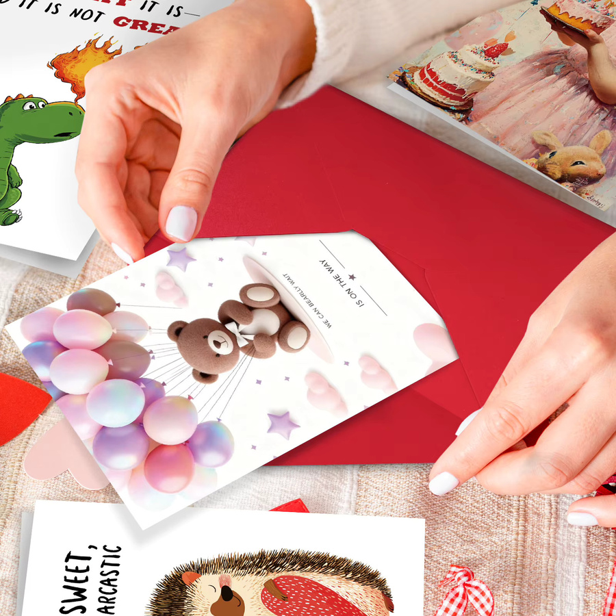 Grußkarten-Set für Neugeborene und Einjährige mit Segenswünschen und Geschenkumschlägen, Mehrfarbig - Bild 3