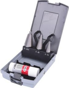 KS Tools HSS Cobalt Blechschälbohrer-Satz in Grau mit Kunststoffkassette, 4-teilig - Bild 1