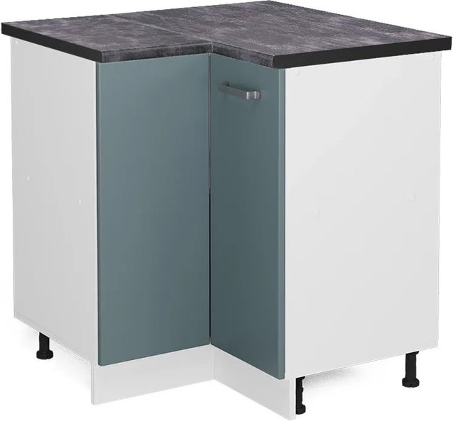 Vicco R-Line Eckunterschrank für die Küche in Blau-Grau/Weiß/Anthrazit B/T/H: 75,6 x 60,0 x 81,6 cm - Bild 1