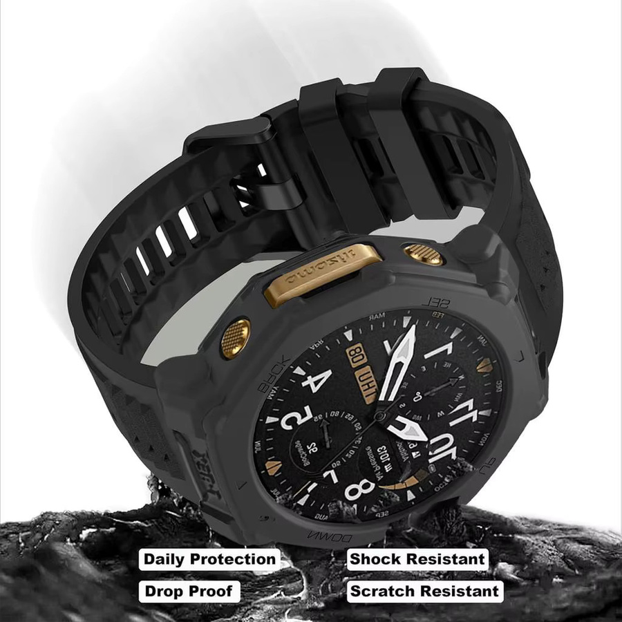 Huami Uhrenarmband Silikon, Schwarz, Amazfit T-Rex 3Pro 48 mm, Unisex - Bild 4
