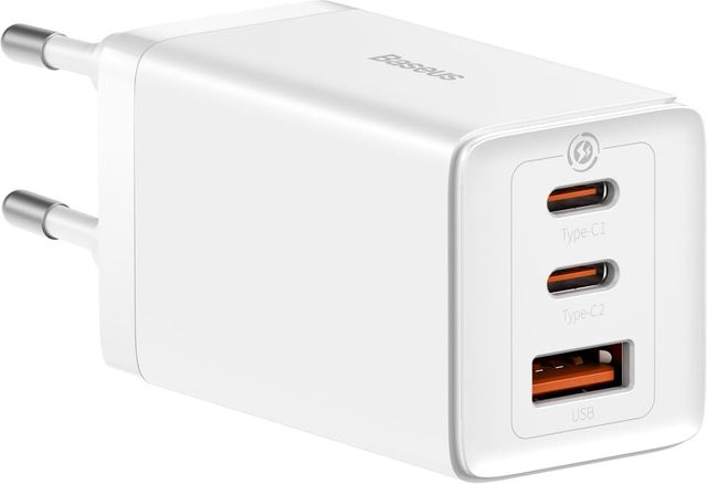 Baseus GaN5 Pro Netzladegerät 65W mit 1 x USB-A und 2 x USB-C in Weiß CCGP120202 - Bild 1