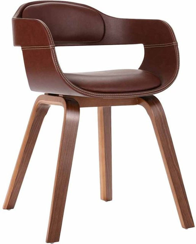 vidaxl Esszimmerstuhl in Braun aus Bugholz und Kunstleder im modernen Design - Bild 1