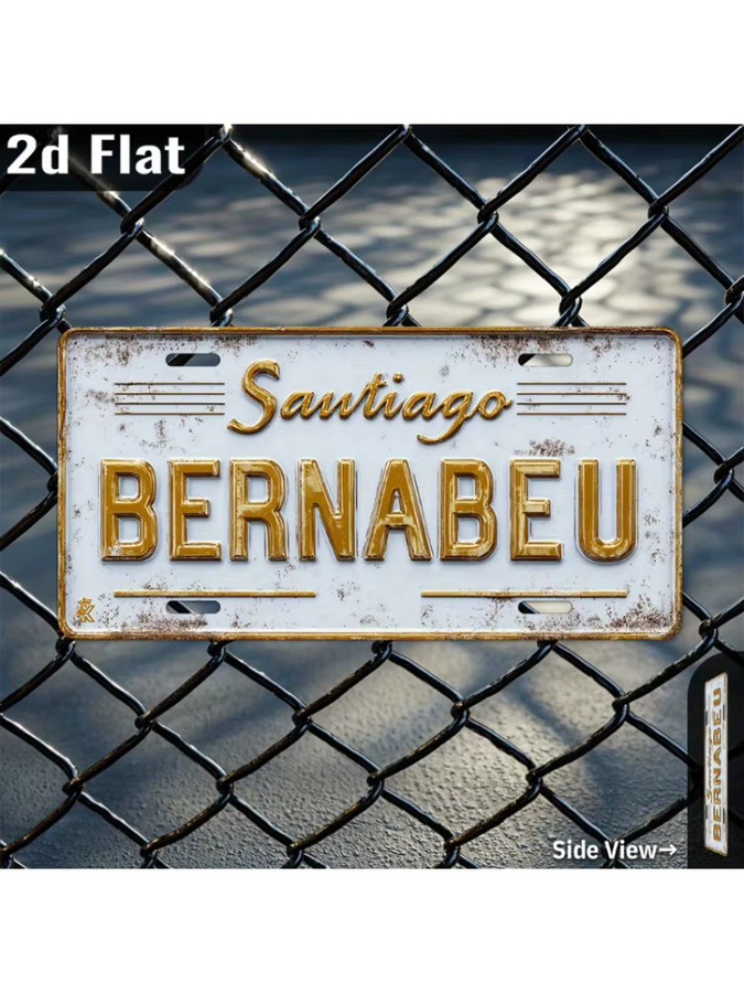 Vintage Metall-Blechschild Santiago Bernabeu von CIFBUY als Aluminium-Plakette für deine Wanddekoration, B/H: 30,07 x 30,07 cm - Bild 4
