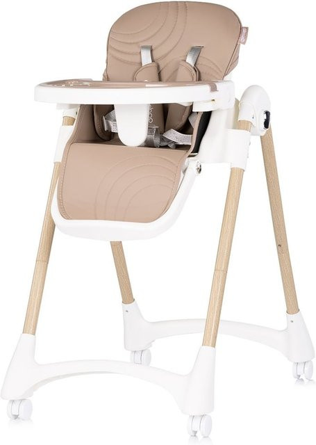 Chipolino Kinderhochstuhl Candy Shop, faltbar und verstellbar, mit 4 Rollen und 5-Punkt-Gurt, weiß beige - Bild 1