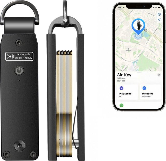 Schlüsselorganisator kompatibel mit Apple Find My mit integriertem AirTag-Chip für 2-6 Schlüssel, GPS-Tracker für Autoschlüssel, nur für iOS verfügbar - Bild 1