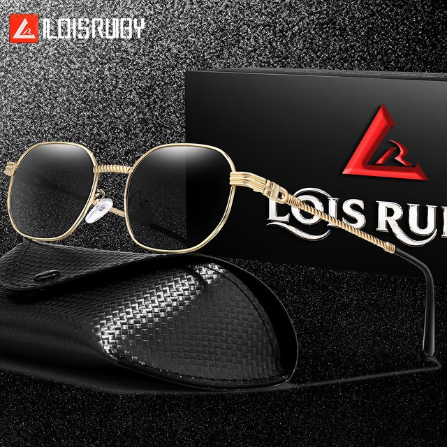 LOISRUBY Sonnenbrille, Rund, Vollrand, Metall, Schwarz, Unisex - Bild 1