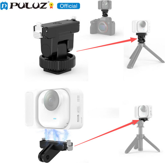 PULUZ Magnetische Adapterhalterung für Insta360 Go Ultra Quick Release Mount Base in Schwarz - Bild 1