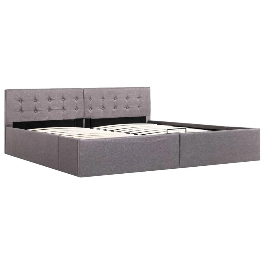vidaXL Stauraumbett mit Hydraulik in Taupe aus Stoff, B/T: 180 x 200 cm - Bild 2