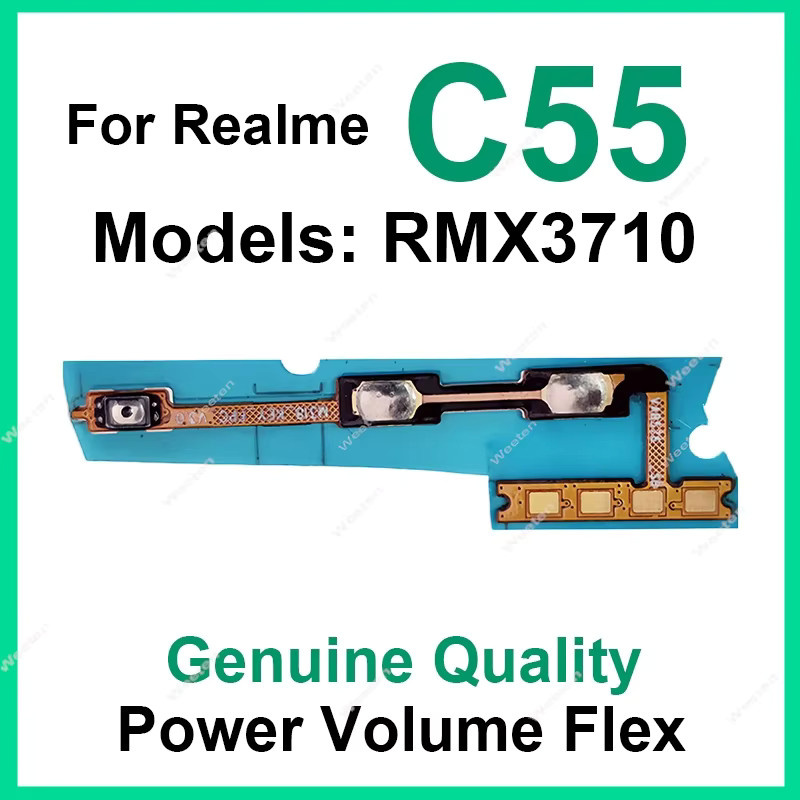 Realme C51 C51S C53 C61 C63 C65 C67 C71 C73 C75 C75X Ein/Aus-Schalter und Lautstärketasten Flexkabel Reparaturset - Bild 2