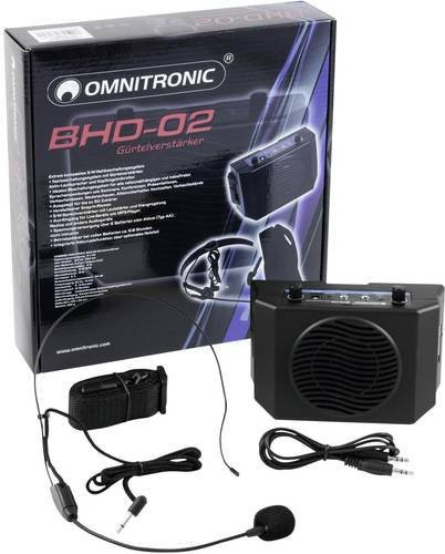 Omnitronic BHD-02 Mobiler Gürtelverstärker PA Lautsprecher in Schwarz - Bild 1