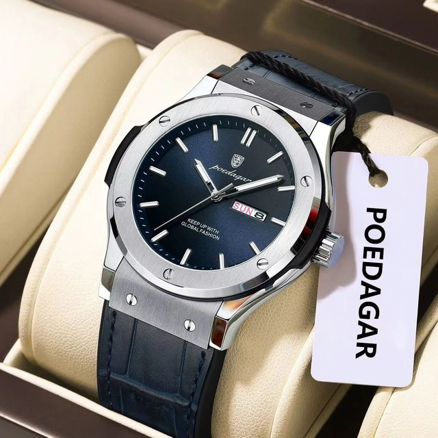 POEDAGAR Armbanduhr Quarz, Silikon, Schwarz, Herren - Bild 1