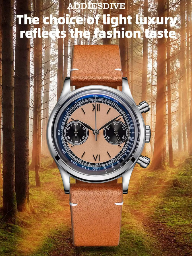 ADDIESDIVE Chronograph, Quarz, Edelstahl, Leder, Herren - Bild 7