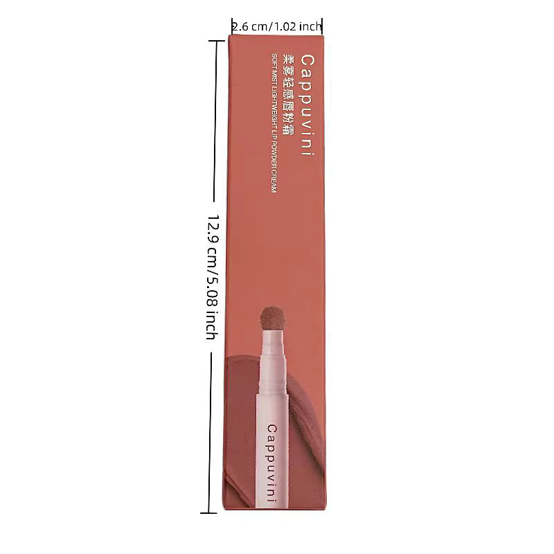 Cappuvini Lippenstift, Rot, Matt, Puder - Bild 3
