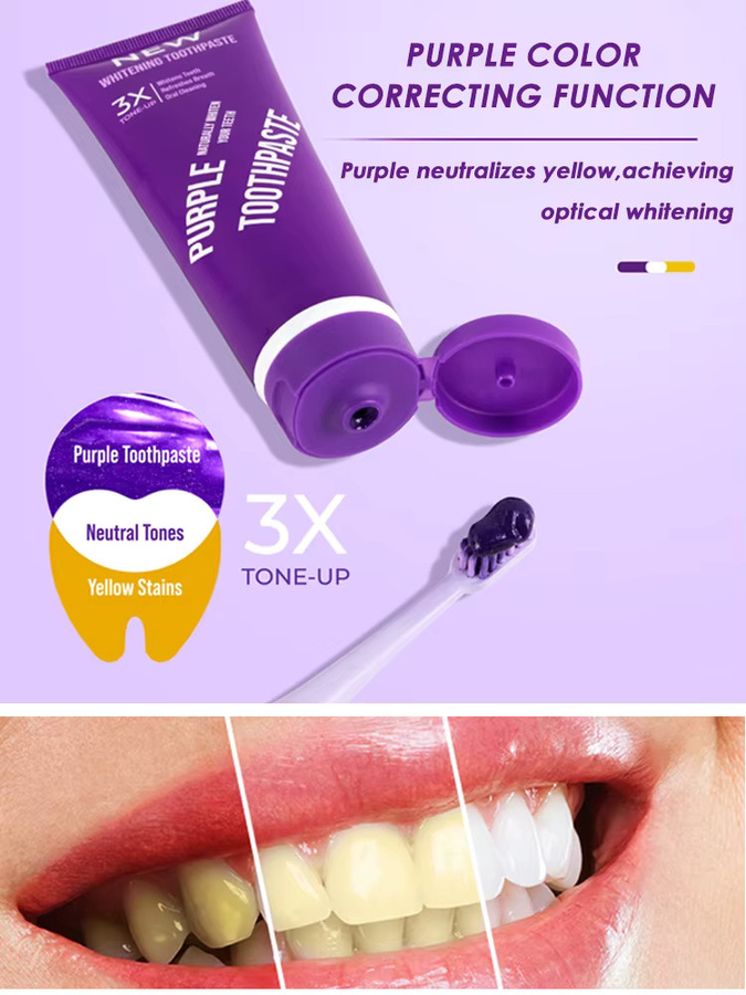 GlorySmile Purple Teeth Whitening Zahnpasta, aufhellende Essenzpflege - Bild 5