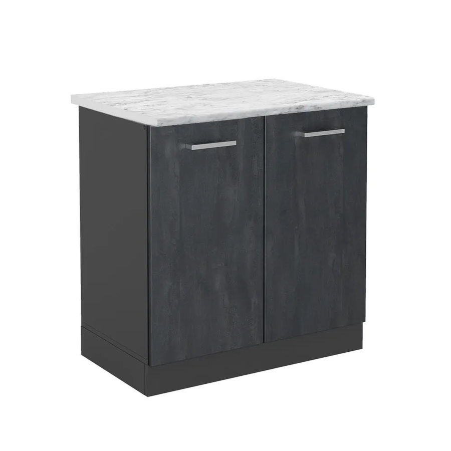 Vicco Spülenunterschrank R-Line in Schwarz Beton/Anthrazit mit Marmor-Optik, Breite: 80 cm - Bild 2