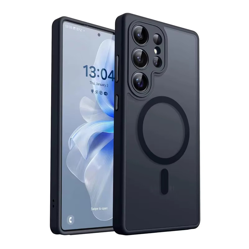 Luxuriöse matte Hülle für Samsung Galaxy S26 S25 S24 S23 Ultra Plus FE A56 A36 A26 A17 S25Edge mit MagSafe für kabelloses Laden in Purple und Black - Bild 6