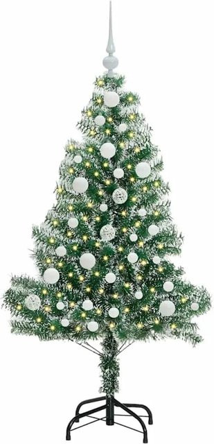 vidaXL Künstlicher Weihnachtsbaum Beschnitelt mit LED Licht in Grün und Weiß, Höhe: 120 cm - Bild 1