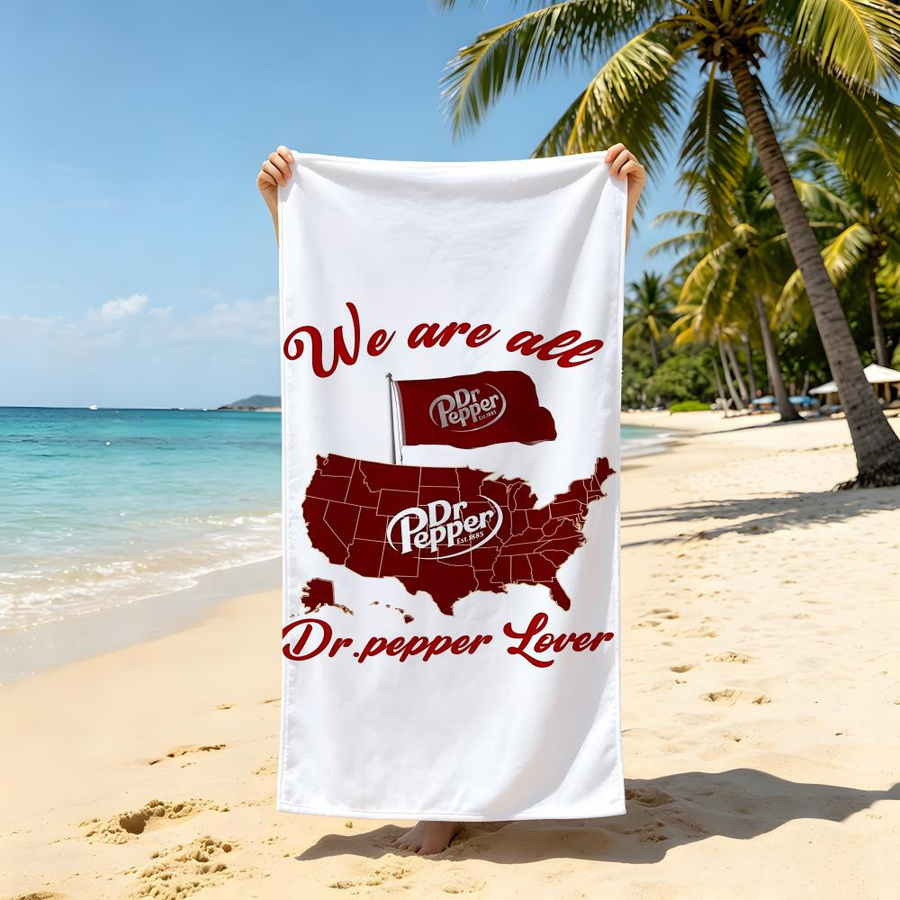 D-Dr P-Pepper Mikrofaser Handtuch für Strand, Reise und Fitness, Weiß, B: 35 cm, T: 60 cm - Bild 4