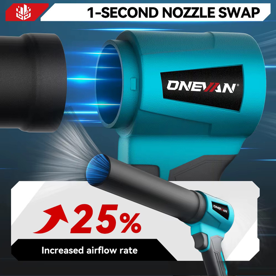 ONEVAN Bürstenloses Turbo Gebläse Jet Fan in Blau für Makita 18V Akku mit 300.000 U/min und 400 m/s Luftgeschwindigkeit - Bild 3