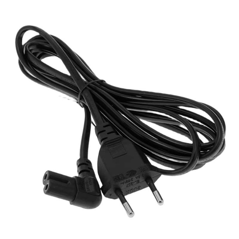 Fengyidz EU zu IEC 320C C7 AC-Netzkabel Schuko CEE7/16 bis C7 Figure 8 Stromkabel in Schwarz, Länge: 300 cm - Bild 2