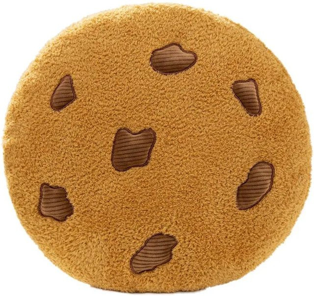 Dekoratives Plüsch-Keks-Kissen in Braun, rundes Soft-Sitzkissen aus Polyester für Schlafzimmer und Sofa - Bild 1