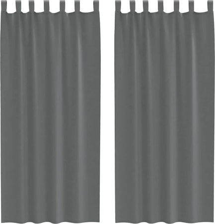 vidaXL Voile Vorhänge mit Schlaufen, 2 Stück, Dunkelgrau, B: 140 cm, H: 225 cm