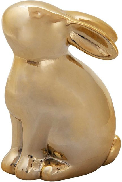 idee. Creativmarkt Porzellanhase sitzend in Gold, Höhe: 15 cm - Bild 1