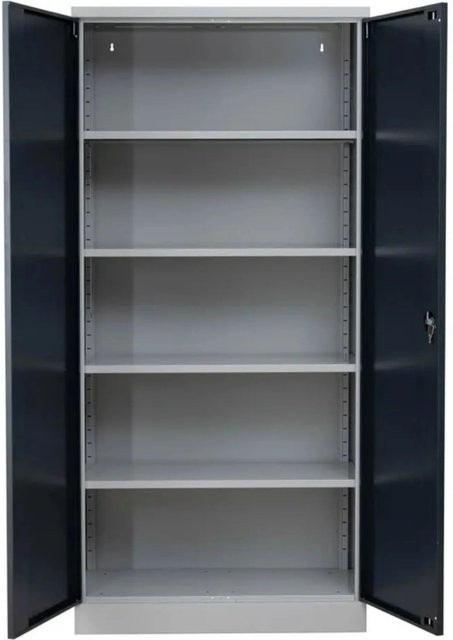 PROREGAL Stahlschrank Bee mit 9 verstellbaren Fachböden und Schließsystem, Farbe: Grau-Anthrazit, H x B x T: 195 x 92 x 42 cm - Bild 1