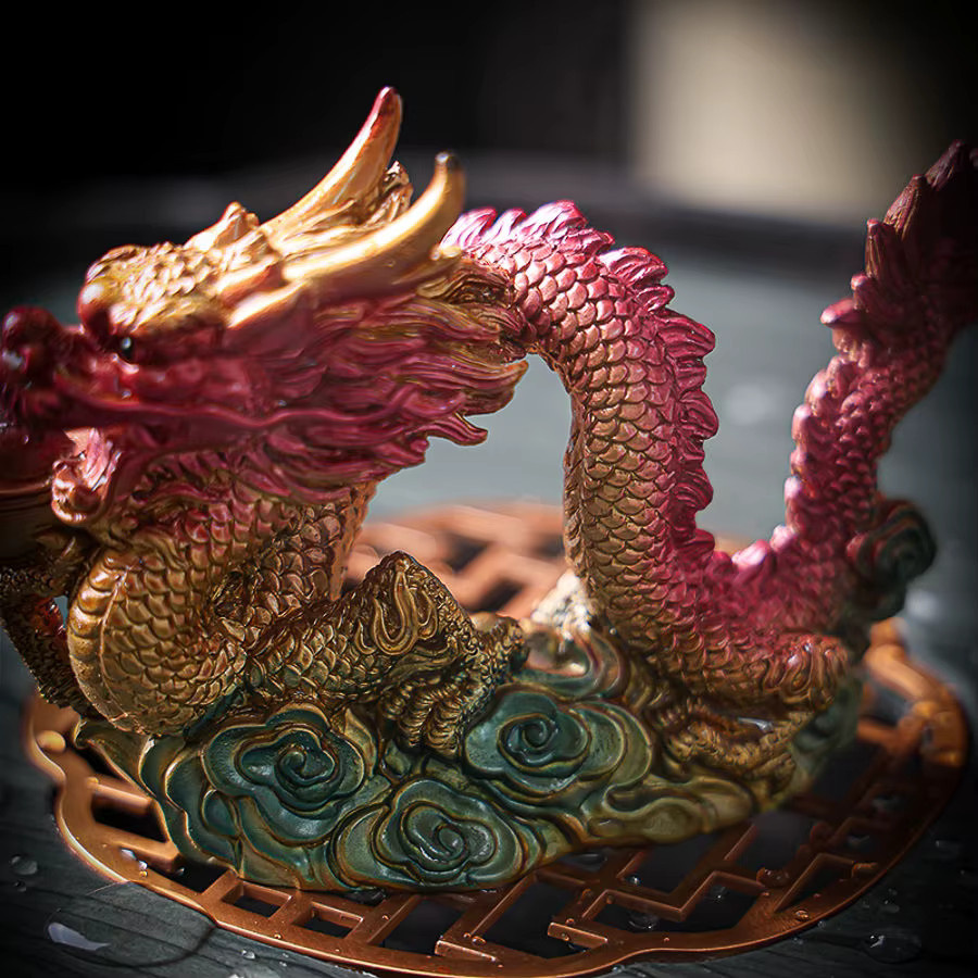 Kreative chinesische Tee-Haustier Dekoration Drache mit Farbwechsel in Multicolor für deinen Teetisch - Bild 3