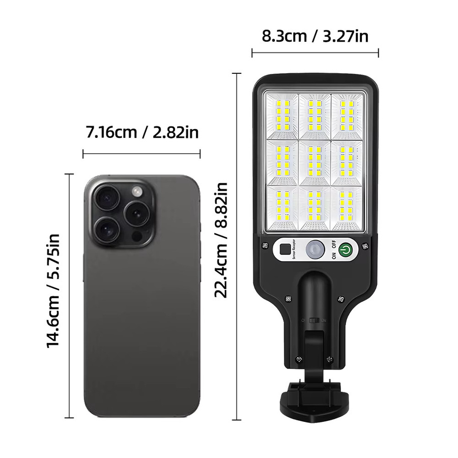 Solar Outdoor LED Flutlicht Schwarz Drahtlose Sicherheitslampe für Garten Terrasse und Einfahrt - Bild 3