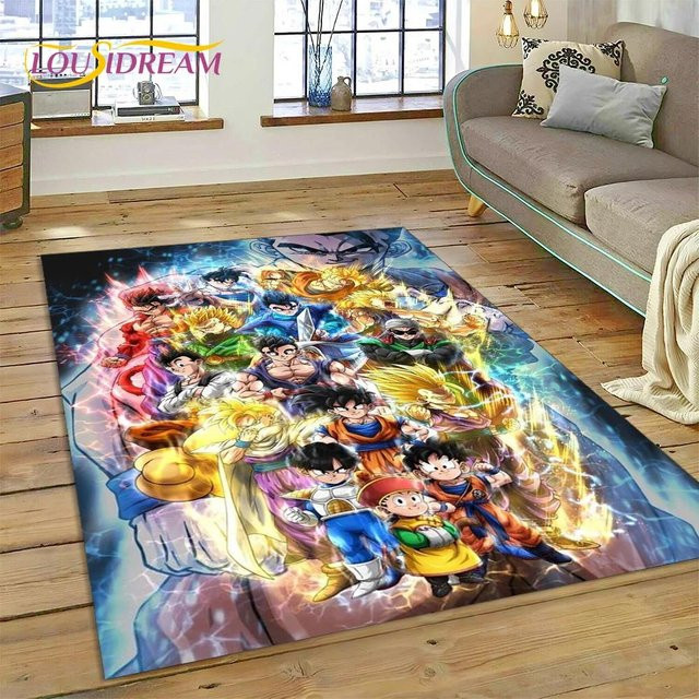 ChenYing01 Anime 3D D-Dragon-Ball Japan Cartoon Teppich, rutschfest und waschbar, grau/mehrfarbig, B/T: 60 x 40 cm - Bild 1
