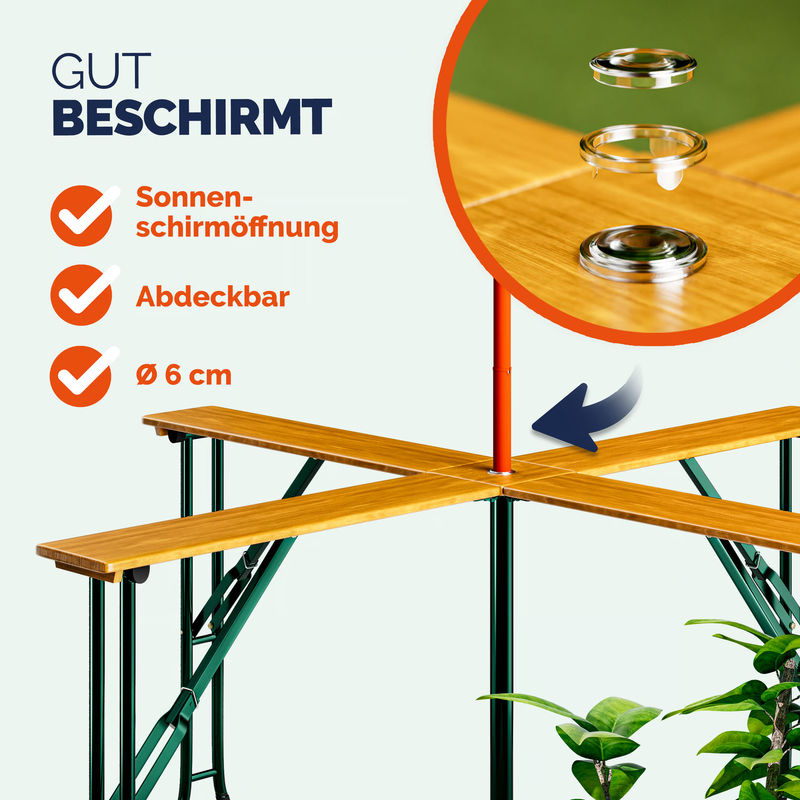 Casaria Stehtisch Quattro in Braun aus Echtholz und Stahl, B/T/H: 241 x 241 x 104 cm - Bild 4