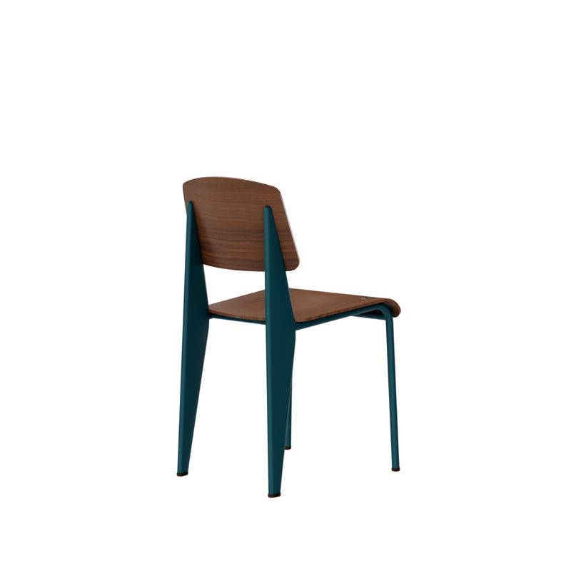 Vitra Standard Stuhl in Blau aus Massivholz und pulverbeschichtetem Metall im modernen Design - Bild 2