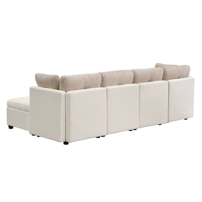 KOMHTOM Modulares U-förmiges Ecksofa für dein Wohnzimmer in Grau mit Stauraum und passenden Dekokissen - Bild 2