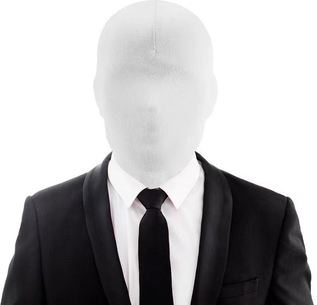 PopPartyLab Slenderman CreepyPasta Gesichtsmaske, Zubehör, weiß - Bild 1