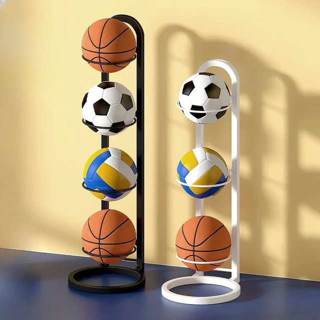 Meltset Basketball Lagerung Rack aus Metall in Schwarz für Kinder und Sportarten wie Fußball oder Volleyball - Bild 1