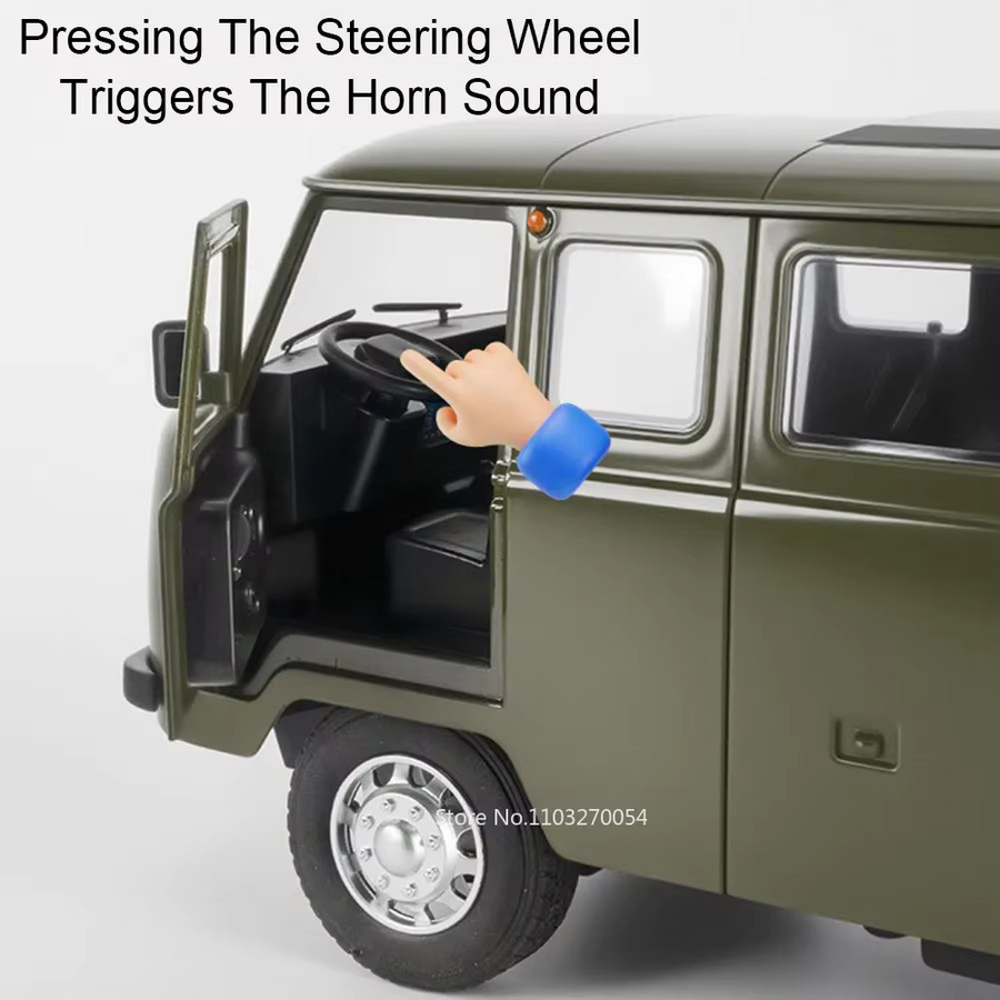 MAKEDA UAZ Traveler Hunter Diecast Modell, 1:18, Metall, Grün, mit Licht und Sound - Bild 3